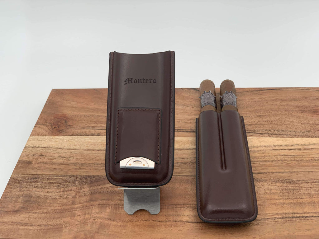 Montero 1939 - Two Cigars With Divine (Brown) Leather Cigar Case