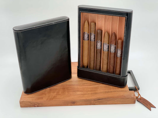 Montero 1939 - (6) Sampler Cigars with Montero Leather Cigar Case